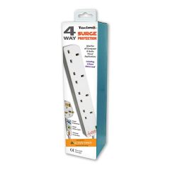 Tacima SG412BX 2 Mtr 4 Gang Surge Protected Socket