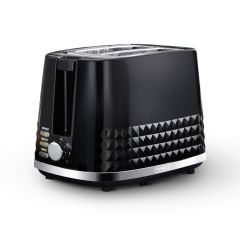 Tower T20082BLK Solitaire 2 Slice Toaster Black Chrome Accents