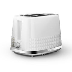 Tower T20082WHT Solitaire 2 Slice Toaster White Chrome Accents