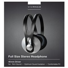 Vivanco 36502 Full Size Stereo Headphones Cable Length: 1,8M