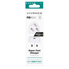 Vivanco 62402 Super Fast Charger USB-Type-C™ Mains Charger 20W